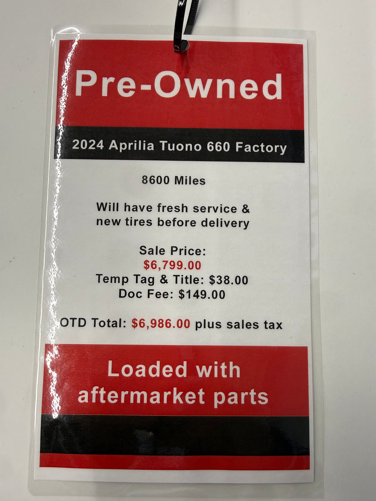 2024 Aprilia Tuono 660 Factory - Blue - PO2106